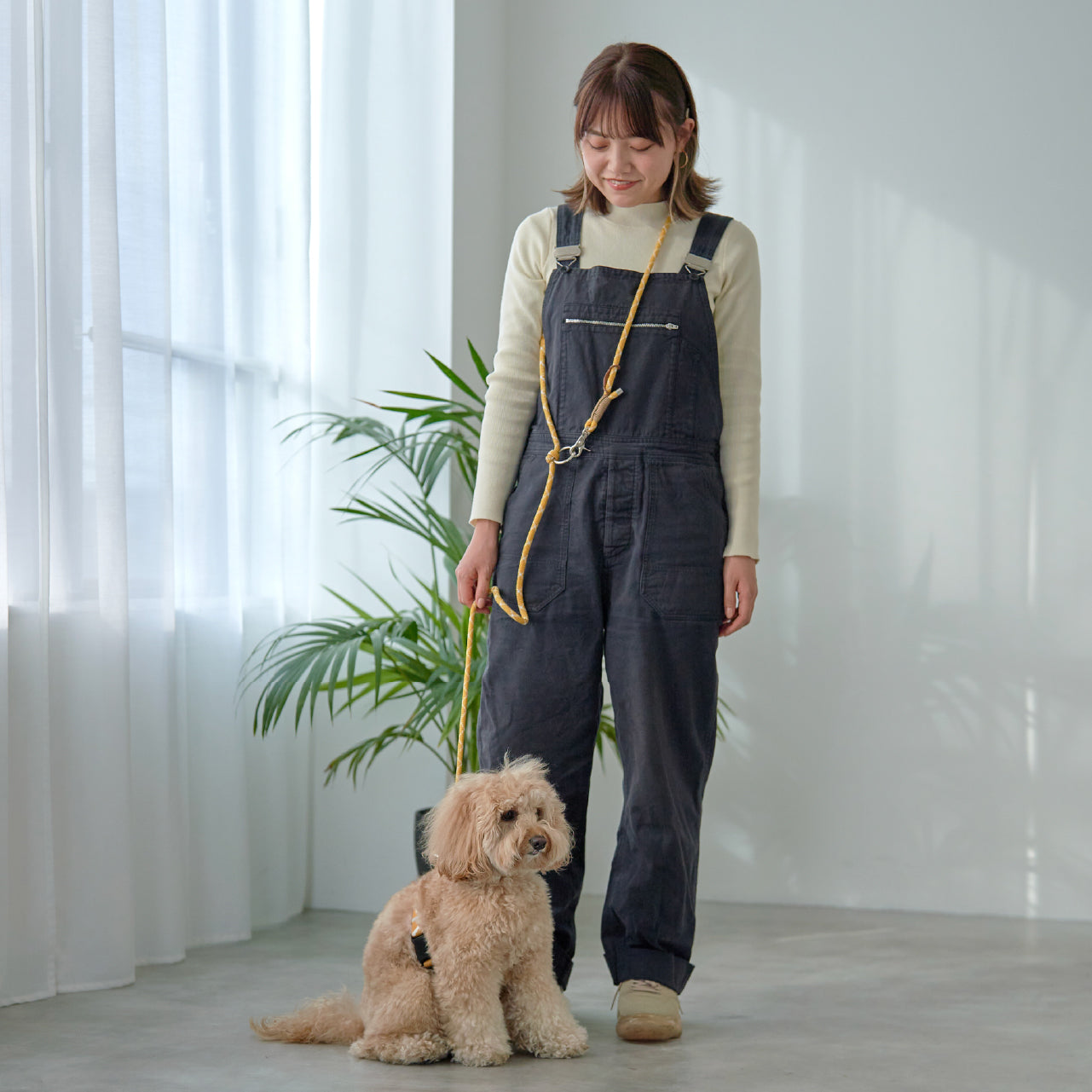 ショルダーリード(ロープ)黄金色×ホワイト