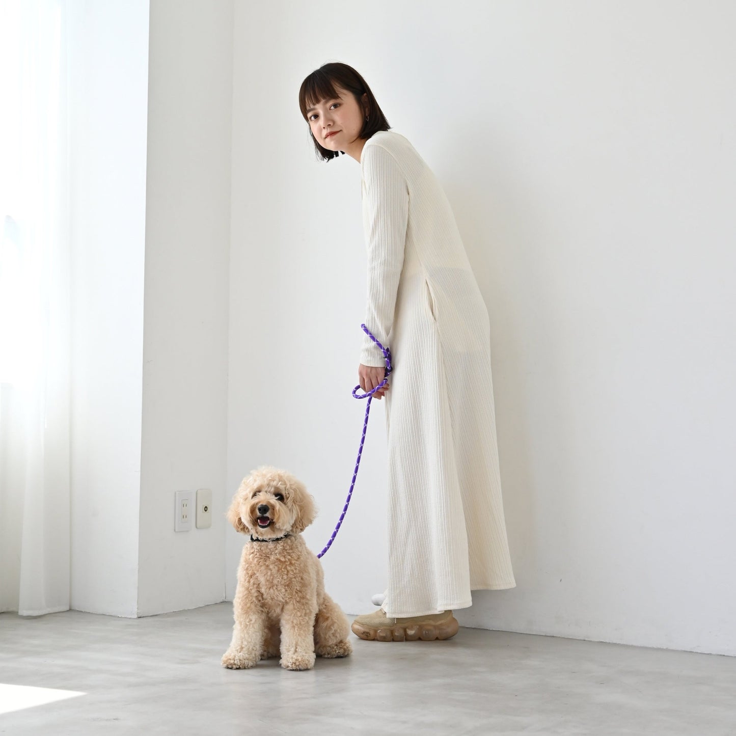 ロープリード ムラサキ×ホワイト