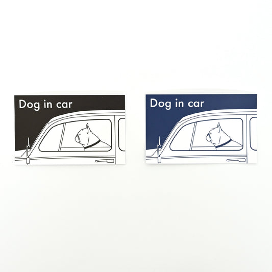 Carsticker フレンチブルドッグ  ブラック/ネイビー