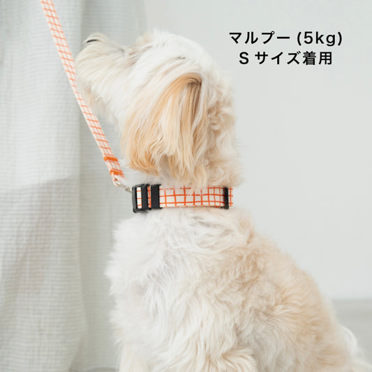 首輪 Windowcheck アイボリー×オレンジ