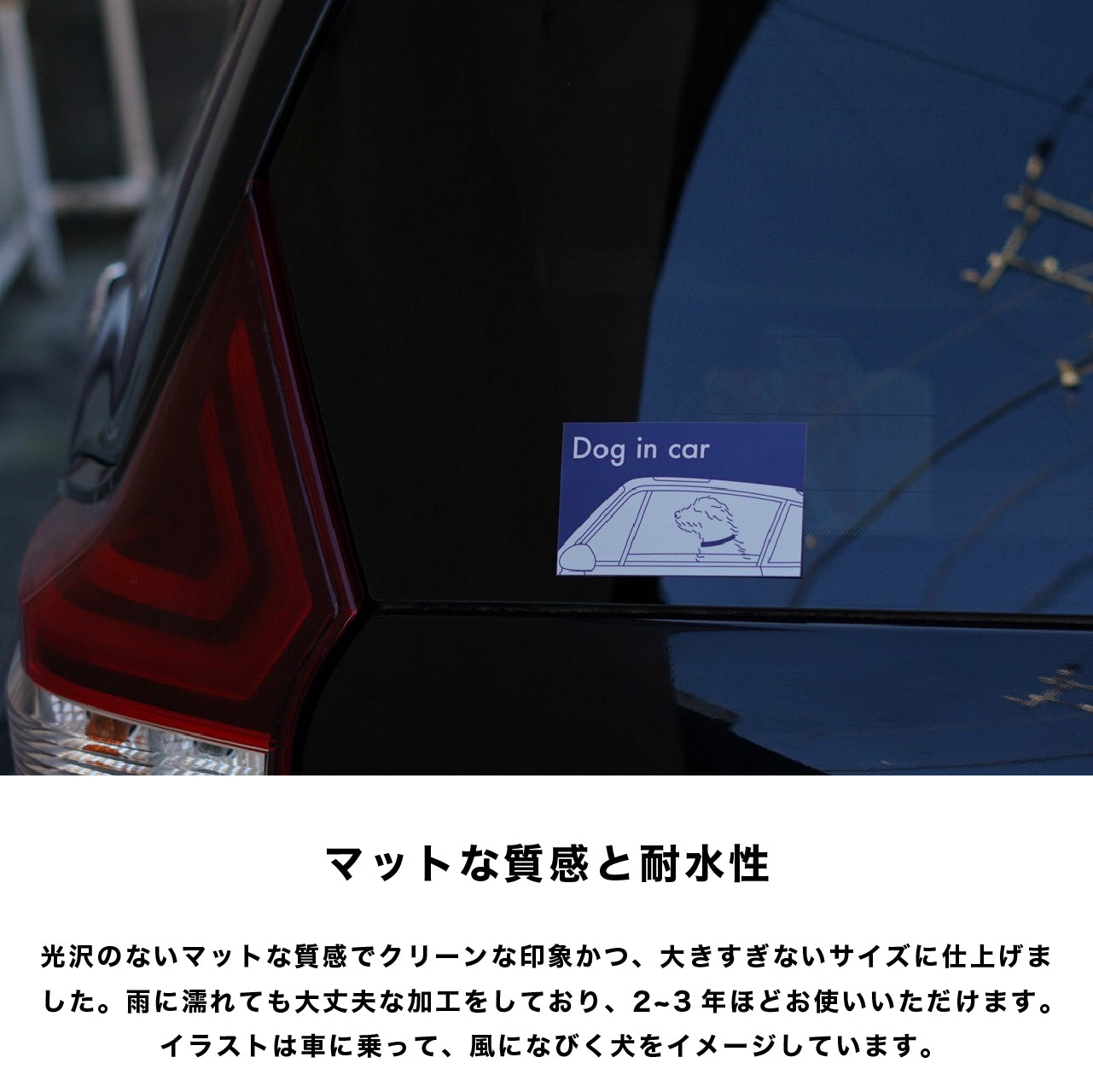 Carsticker mofmof 紺/朱色