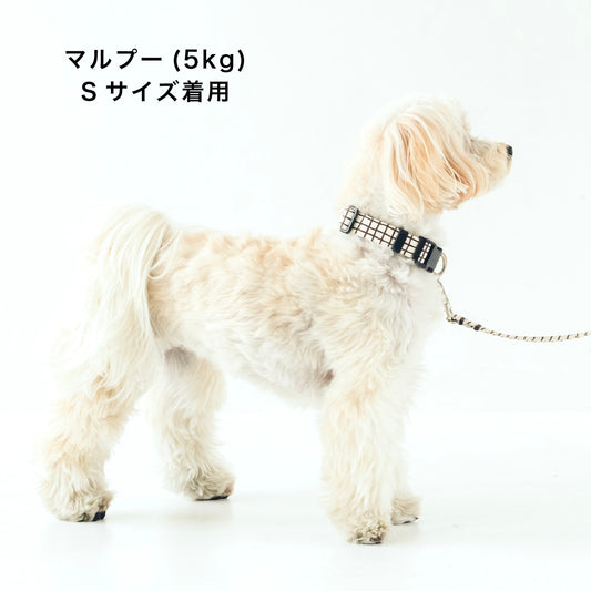 首輪 Windowcheck アイボリー×ブラウン