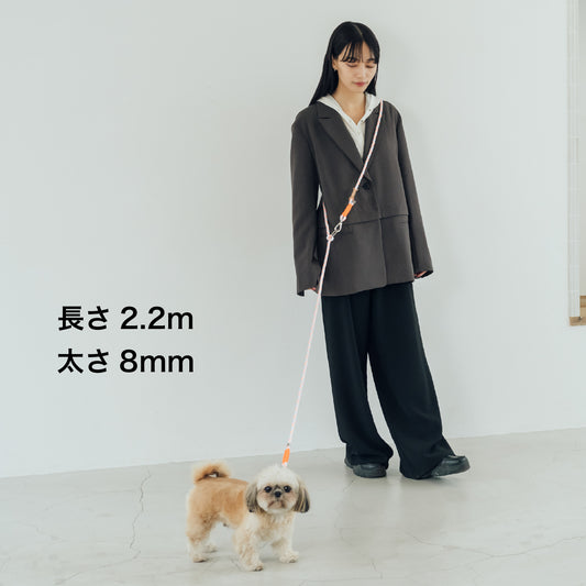 ショルダーリード(ロープ)ホワイト×オレンジ