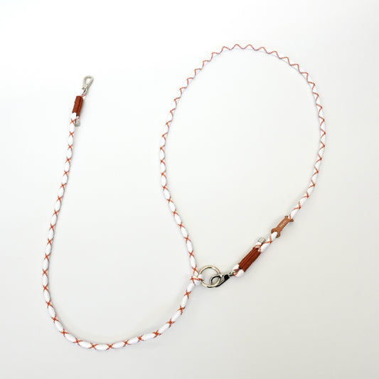 ショルダーリード(ロープ)ホワイト×赤茶