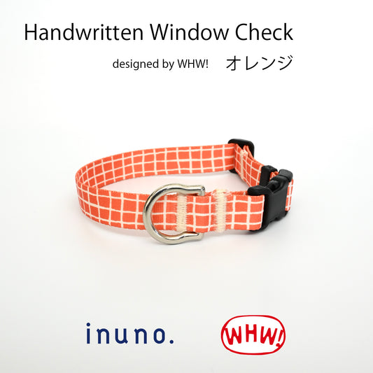 inuno. × WHW! 首輪 Windowcheck オレンジ