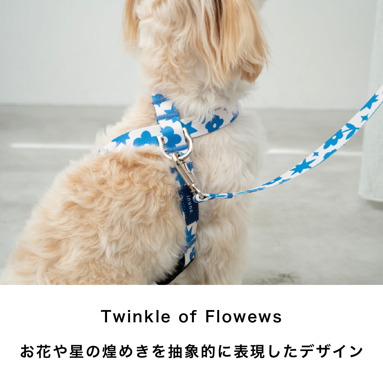 inuno. × WHW! 8の字ハーネス Twinkle of Flowers アイボリー